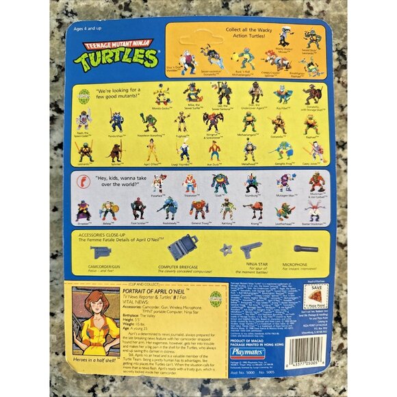 1990 Teenage Mutant Ninja Turtles April O'Neil Figure Playmates Brand New Sealed - Picture 6 of 7